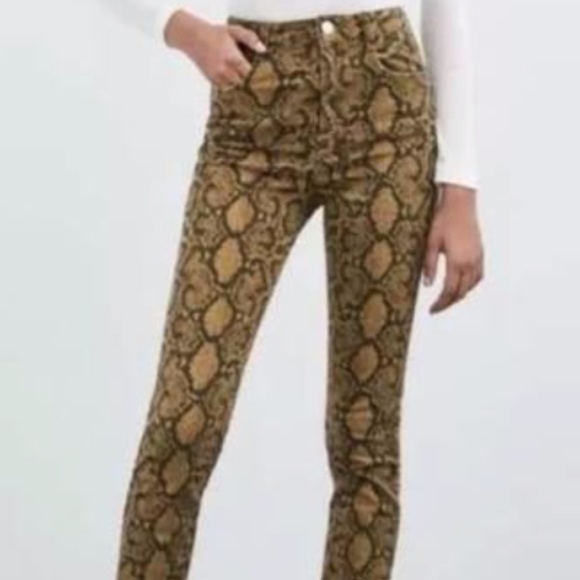 NWT ZARA snake reptile print jean pant - Picture 5 of 5